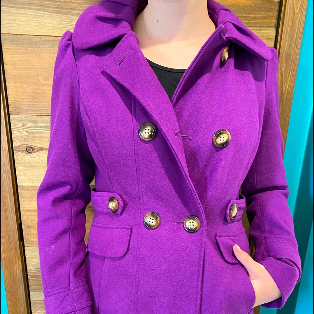 Nordstrom Pink envelope purple button up coat